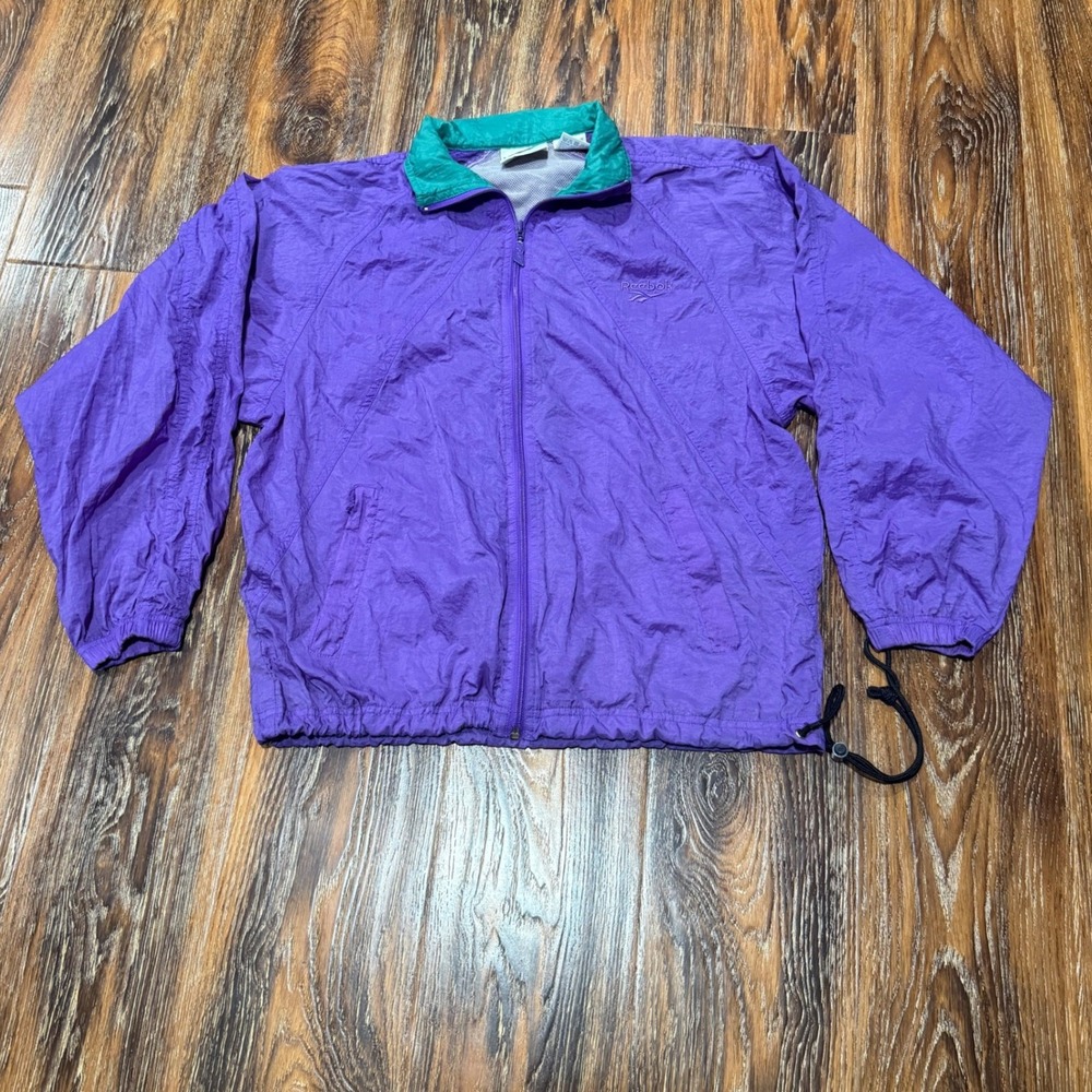 Vintage Reebok Windbreaker Jacket Purple 90s Retro‎ Sportswear Women's Size S